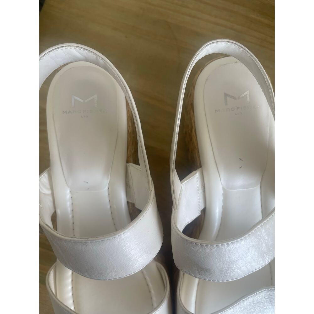 NWOT Marc Fisher LTD Women's 10 White Patryce Espadrille Wedge Platform Sandal - Picture 3 of 6
